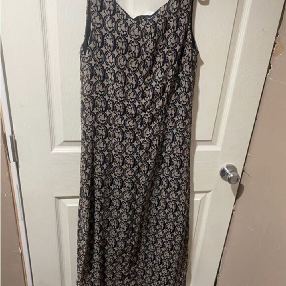 Women’s black and tan long sleeveless dress size small - Picture 2 of 6